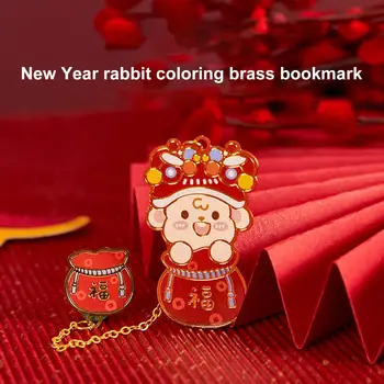 Yer imi Paslanmaz İyi Şans Hayvan Zarif Çin Tarzı Hediye Yeni Yıl Yer İmi Yeni Yıl kitap ayracı