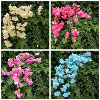 Yapay Simülasyon Kiraz Çiçeği Çiçek Buketi Düğün kemerli kapı Dekorasyon Çelenk Asılı Çiçek Ev Dekor Malzemeleri