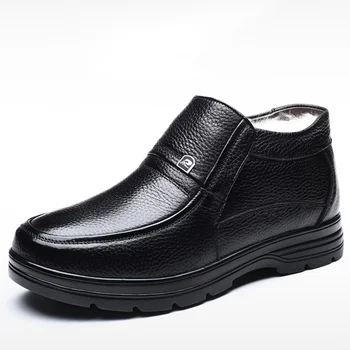 2021 Erkekler yarım çizmeler Kış sıcak Peluş Çizmeler Erkekler Üzerinde Kayma Erkekler rahat ayakkabılar Rahat Yumuşak Erkek Botları Aşınmaya Dayanıklı ayakkabı