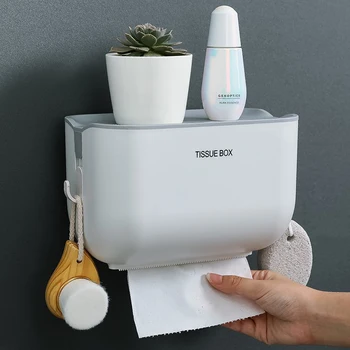 Duvara Monte rulo kağıt havlu tutucu Raf Rulo Kağıt Tüp saklama kutusu mutfak Banyo Wc Aksesuarları Duş Başlığı Kanca
