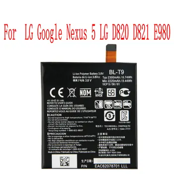Yüksek Kalite 2300 mAh BL-T9 Pil LG Google Nexus 5 LG D820 D821 E980 Cep Telefonu