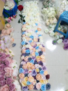 SPR 2 * 2.4 m Ücretsiz Kargo ipek düğün ombre çiçek duvar düğün zemin yapay çiçek sıra ve kemer dekoratif flore