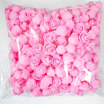 200 Adet Oyuncak Ayı Gül 3cm PE Köpük Gül Kafa yapay çiçek Ev Dekoratif Çelenk Düğün Sevgililer Günü DIY Hediye