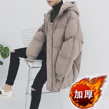 Kış Yeni Ceket Erkekler Moda Kalın Sıcak Rahat Gevşek Uzun Ceket Erkek Giysileri Streetwear Rüzgar Geçirmez kapüşonlu parka Erkek Rüzgarlık