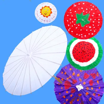 Yüksek kalite 1 ADET Yeni mini Çin Kağıt Şemsiye Çocuk Boyama DIY El Sanatları Çapı 40cm Düğün parti malzemeleri Yedi desen