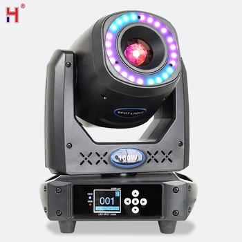 LED parti ışıkları odak hareketli kafa lir 100W Spot arka ışık Gobo renk ve prizma Halo sahne ışık efekti DJ olay için