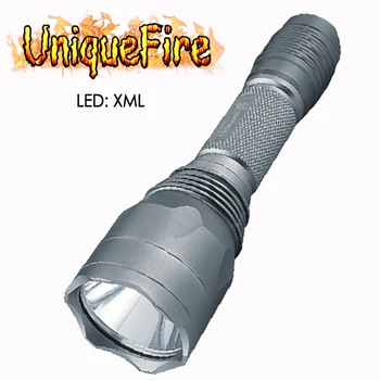 UniqueFire Gümüş LED el feneri C10 Ithal XML / XM-L2 patlamaya dayanıklı Güç Şarj Lambası Uzun menzilli Fener