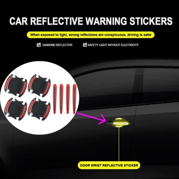 Araba Kapı kolu Sticker Çıkartma Uyarı Yansıtıcı Bant Audi A1 A3 A4 B6 B8 B9 A3 A5 A6 A7 A8 C5 Q7 Q3 Q5 SQ5 R8 TT S5 S6