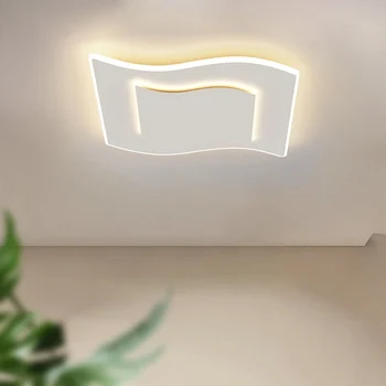 Modern Minimalizm beyaz Metal tavan ışıkları akıllı kısılabilir Led avize yatak odası monte lamba parlaklık Luminarias lamba armatürleri