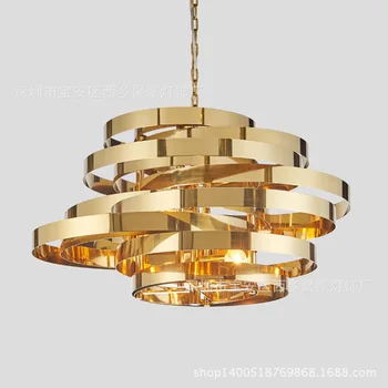 Yenilik LED kolye lamba altın paslanmaz çelik dekorasyon oturma odası yemek odası kolye ışıkları yatak odası asılı aydınlatma armatürleri