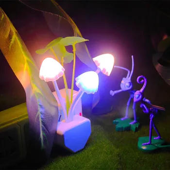 LED Mantar Çocuk gece lambası Duvar Lambası ABD, AB Tak Romantik Renkli Ampul Başucu Atomsphere Lamba Ev Aydınlatma Dekorasyon