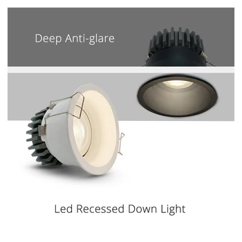 LED Gömme Spot ışık Downlight Dar Sınır Derin parlama Önleyici Ev Spot Kesim Delik 55/75 / 95mm Minimalist Oturma Odası CRI93