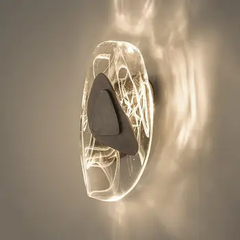 Post modern basit ışık lüks atmosfer kristal duvar lambası otel oturma odası yatak odası başucu tasarımcı yaratıcı sanat duvar lambası