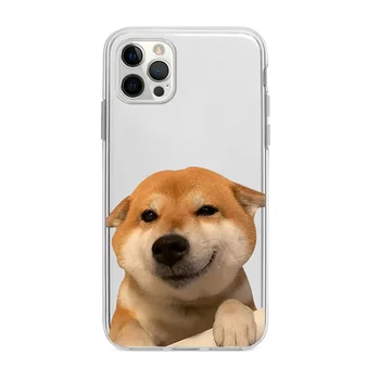 Sevimli Köpek Şeffaf Kılıf iPhone 14 13 12 11 Pro Max Mini XS XR X 7 8 Artı SE 2022 Darbeye Dayanıklı Karikatür Yumuşak Arka Kapak