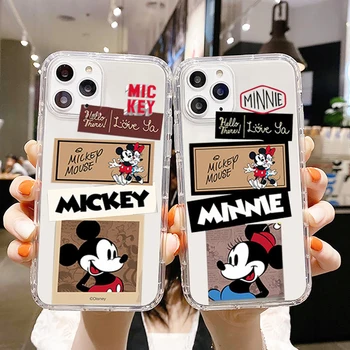 Lüks Mickey Minnie Sevimli serin Telefon Kılıfı için Apple iPhone 14 13 12 11 SE XR 7 8 6 mini Artı Pro MAX 2020 Şeffaf Kapak