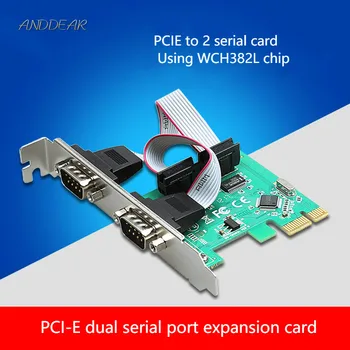 ANDDEAR Pcı-E seri genişleme kartı adaptör kartı 2 port RS232 ıki com süngü demeti konnektörü lot