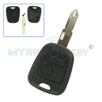 Remtekey Uzaktan araba anahtarı kabuk durumda kapak 2 Düğme NE72 itmeli anahtar Peugeot için Citroen için 206 yedek anahtar kabuk
