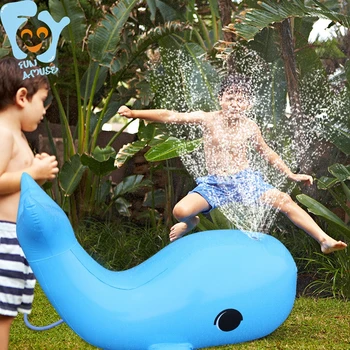 Şişme Balina Sprey Su Oyuncak T-rex Dinozor Yağmurlama Çocuk Açık Yard Oyuncak Yüzmek Hayvan Havuzu Yüzen Eğlenceli Oyuncaklar