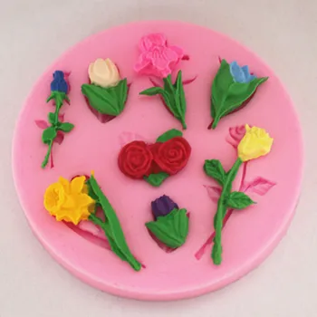 DIY Pişirme 3D Güller Tarzı Çerez Bisküvi Kalıp (Rastgele Renk)
