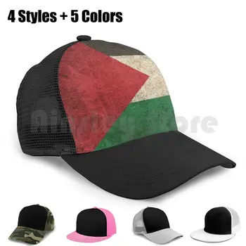 Eski Ve Yıpranmış Sıkıntılı Vintage Filistin Bayrağı beyzbol şapkası Ayarlanabilir Snapback Şapka Hip Hop Vintage Filistin Bayrağı Eski