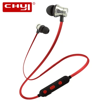 CHYI kablosuz bluetooth mikrofonlu kulaklık Spor Manyetik Boyun Bandı Kulaklık Stereo iphone için kulaklık Android Telefon