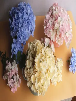 DIY Yapay Ortanca Çiçek Kafa Sahte İpek Tek Gerçek Dokunmatik Ortancalar Düğün Centerpieces İçin Ev Partisi Dekoratif Çiçek