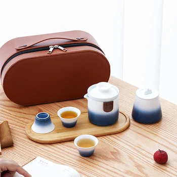 Seramik çay seti Porselen Modern Seyahat Taşınabilir demlik ve Fincan Seti Kung Fu çay seti Teaware Çay Töreni Teteras Ev Ürünleri
