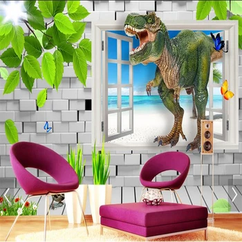 beibehang Özel fotoğraf duvar kağıdı büyük duvar resimleri 3D dinozorlar güzel manzara üç boyutlu odası duvar resimleri papel de parede