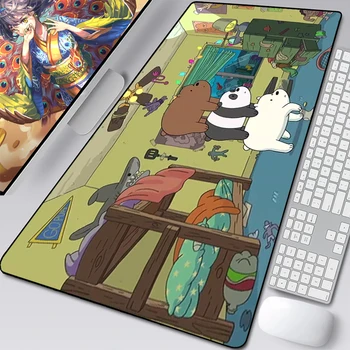 Karikatür Sevimli Ayı Oyun Fare Mat Oyun Masa Matı Fare Pedi Anime Dolabı lastik tamponlar Mousepad Genişletilmiş Klavye Pc Aksesuarları