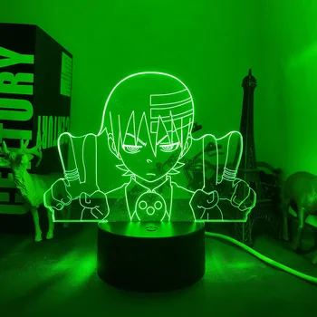 Soul Eater Ölüm Çocuk Anime led ışık yatak odası dekoru Gece Lambası çocuklar için doğum günü hediyesi Manga Gece Lambası 3d Lamba Soul Eater