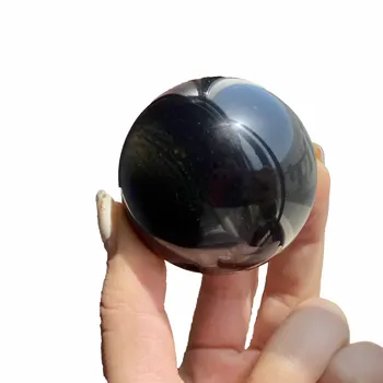 Kristal Top Asya Nadir Siyah Obsidyen Küre Kristal Top şifa taşı Dekor Feng Shui Doğal Kuvars Küre Şifa