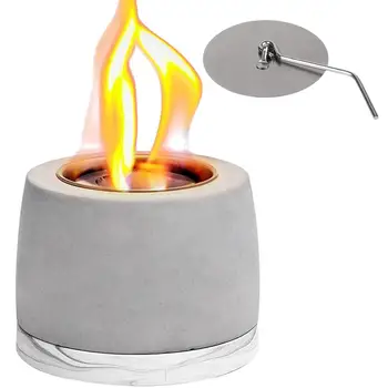 Taşınabilir Masa Üstü ateş çukuru Şömine Mini Açık Alkol Soba Beton Ateş Çukuru Paslanmaz Çelik Yanma Kabı 4.53 * 3.35 in