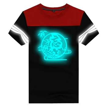 Unisex Anime Mo Dao Zu Shi Kısa Kollu Kadın Erkek yansıtıcı ışık Tees Tops Grandmaster of Şeytani Aydınlık T-shirt Erkek kız