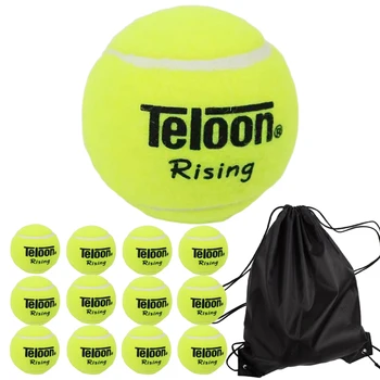 Teloon Tenis Topları Yükselen Eğitim Tenis Topları Yün Tenis Topu Gelişmiş Oyuncu Tenis Uygulama Amatör Rekabet 12 Adet