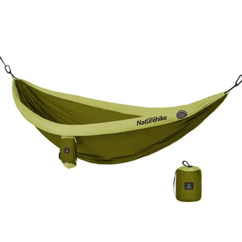 Naturehike Açık Kamp Hamak Taşınabilir 210 T Naylon Salıncak Uyku Yatak Trakea Şişme HammockStuff Yük 200 kg Yeşil
