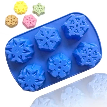 6 Kavite Kar Tanesi Sabun Kalıp silikon kalıp Aroma Alçı Alçı Reçine Kalıp Kar El Yapımı 3d El Sanatları Mum Kalıpları