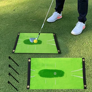 1 takım Açık Dayanıklı Taşınabilir Golf Salıncak Mat Vuruş Golfçü Bahçe Otlak Uygulama Eğitim Ekipmanları Örgü Yardım 60x30cm