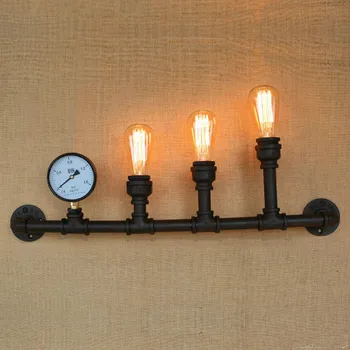 Retro Loft endüstriyel duvar lambası Lampe 6 ışıkları fikstür LED su borusu Vintage Edison duvar aplik aydınlatma