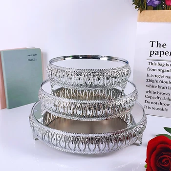 YENİ Altın Gümüş Elektrolizle Metal Kek Standı Seti Ekran Düğün Doğum Günü Partisi Tatlı Cupcake Plaka Raf