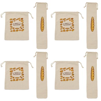 8 Adet Çanta Yeniden Kullanılabilir ekmek poşetleri Yeniden Kullanılabilir ekmek poşetleri Bağları İle ekmek poşetleri Ev Yapımı Ekmek Ev Ekmek Mutfak Depolama