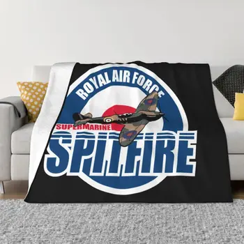 RAF Spitfire Yama Kraliyet Hava Kuvvetleri Battaniye Polar Pazen Supermarine Uçak WW2 Savaş Uçağı Pilot Uçak Atmak Battaniye Kanepe