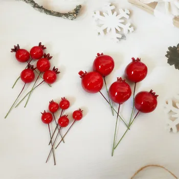 Ucuz 50 adet Simülasyon Mini Nar Dekor Yapay Meyve Meyveleri Fotoğraf Prop Dekoratif Noel Düğün Parti Dekorasyon