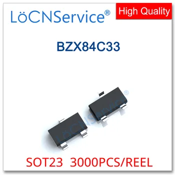 LoCNService 3000 ADET SOT23 0.35 W BZX84C33 33 V BZX84C Zener Diyotlar Yüksek kalite